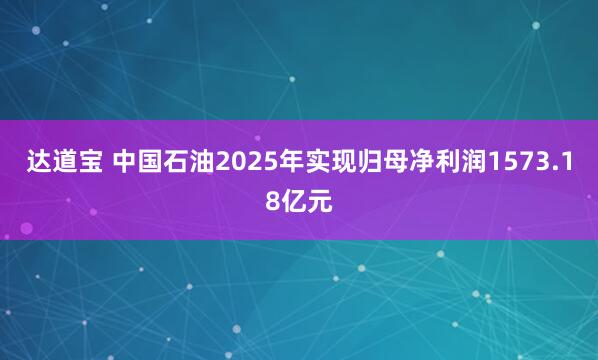达道宝 中国石油2025年实现归母净利润1573.18亿元